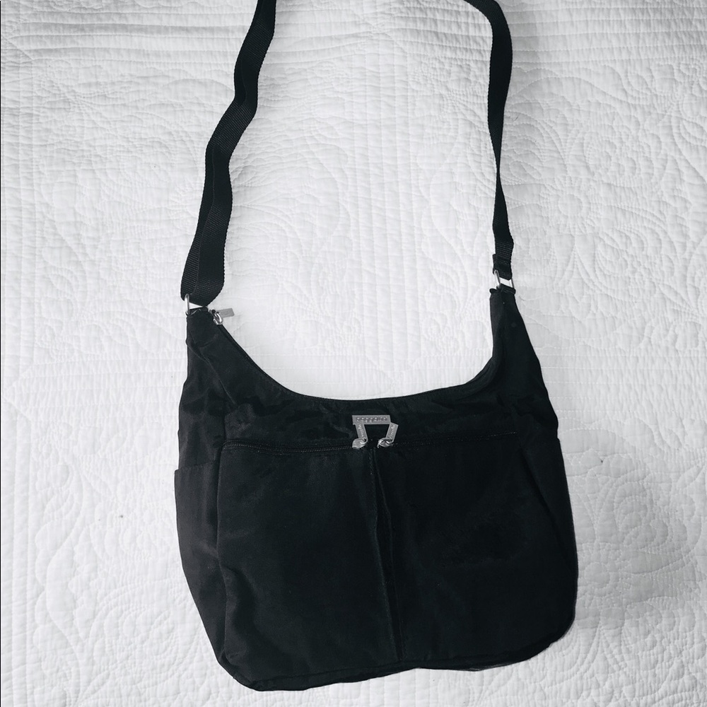 Baggalini black nylon hobo crossbody bag